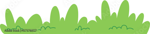 Stylized green grass bush with varying heights