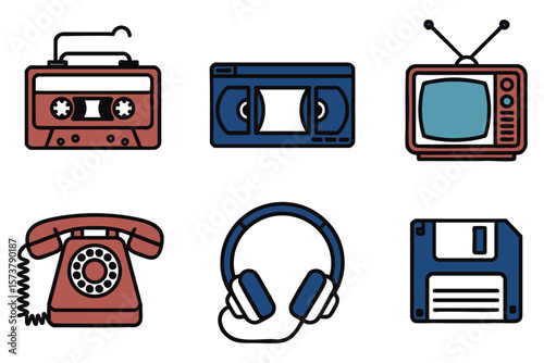 Retro Tech Icons: Pixel Art of Vintage Electronics