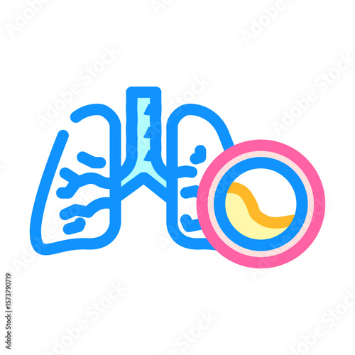cystic fibrosis disease color icon vector illustration