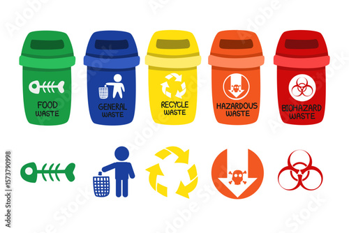 garbage waste bin sorting concept