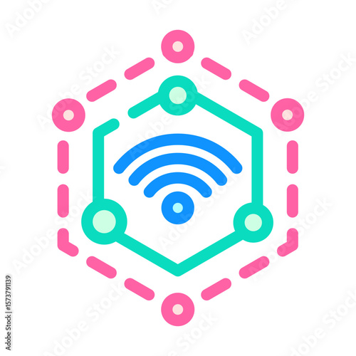 wi fi connected color icon vector illustration