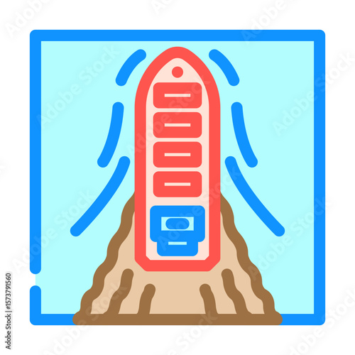 tanker leaking sea color icon vector illustration
