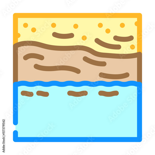 polluted coastline oil color icon vector illustration