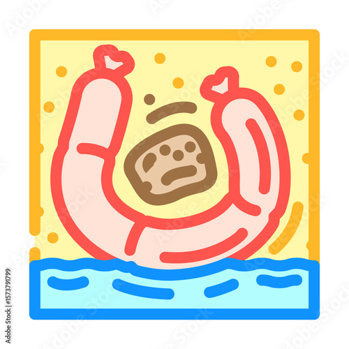smudge sandy beach color icon vector illustration