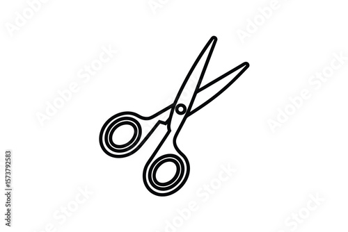 Simple Scissors Outline Graphic Cutting Tool Icon with Clean Silhouette