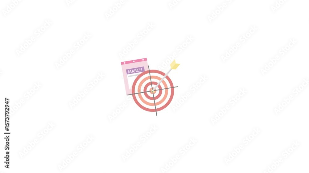 On Task Target Visuals Target icon animation – A bold animated icon of a bullseye target ...