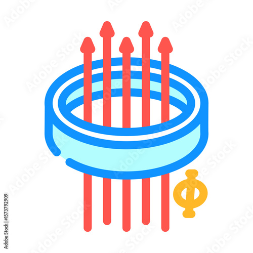 superconducting loop quantum computer color icon vector illustration