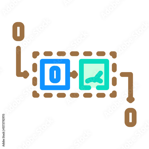 qubit measurement quantum computer color icon vector illustration
