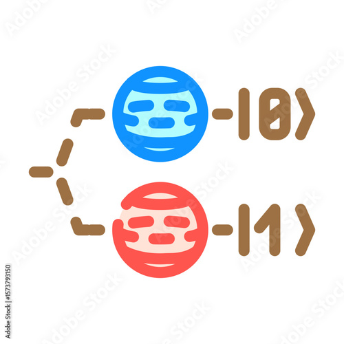 photonic qubit quantum computer color icon vector illustration