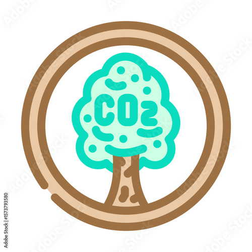 carbon neutral product color icon vector illustration