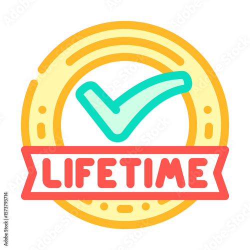 lifetime warranty color icon vector illustration