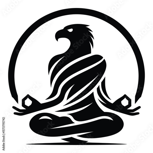 Eagle pose silhouette