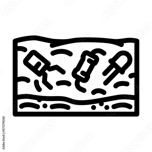 toxic metals e waste affecting urban environments line icon vector illustration