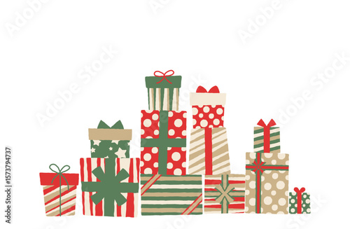 山積みのプレゼントボックスのベクターイラスト