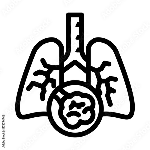 idiopathic pulmonary fibrosis line icon vector illustration