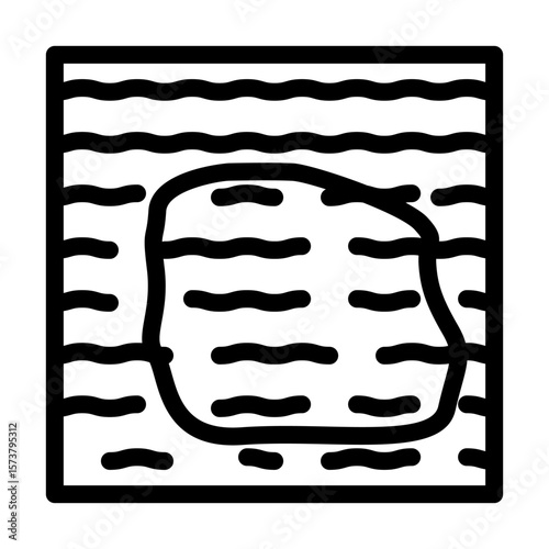 slick ocean surface line icon vector illustration