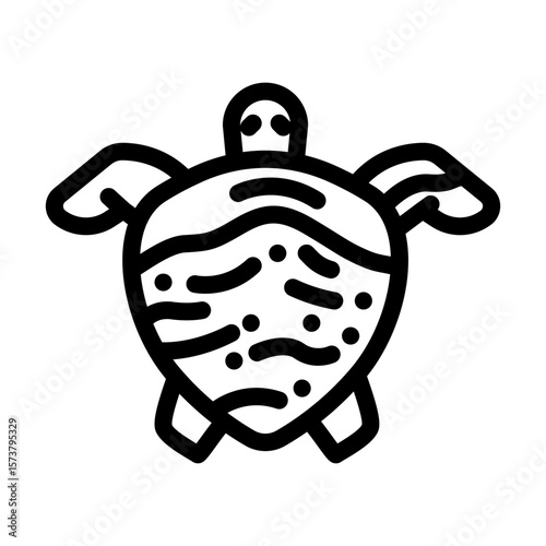 covered marine animal line icon vector illustration