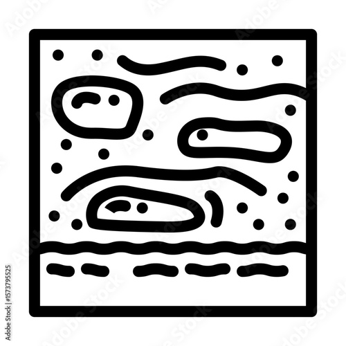 contaminated shore oil stains line icon vector illustration