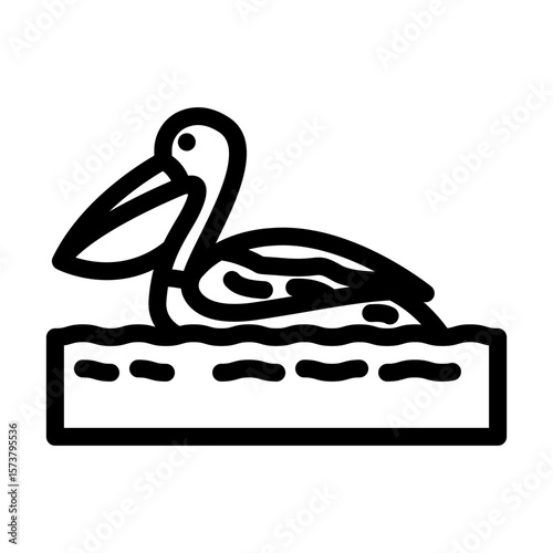 oiled bird line icon vector illustration