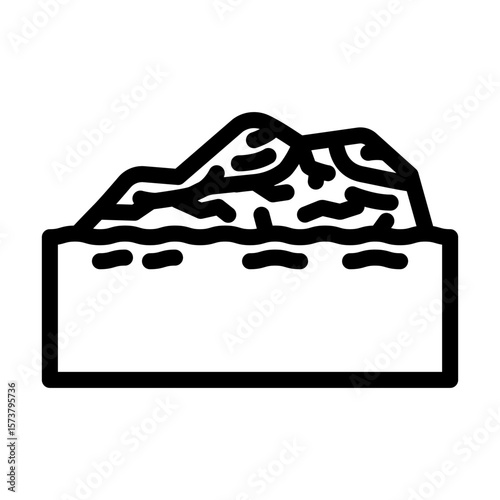 stains rocks water line icon vector illustration