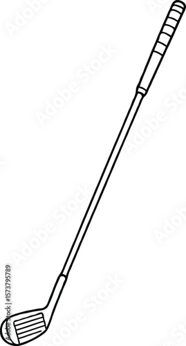 Golf Club Illustration Line Drawing of a Classic Golf Putter