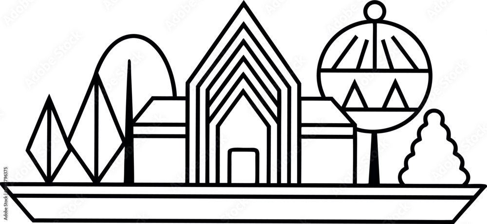 Naklejka premium Abstract Minimal Element Mid Century Vector Set Vector Illustration