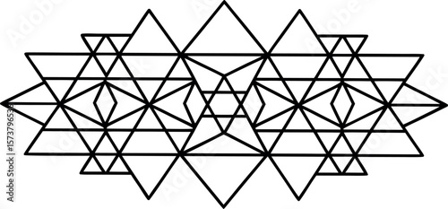Geometric Line Art Minimalist Monochrome Shap Vector Illustration