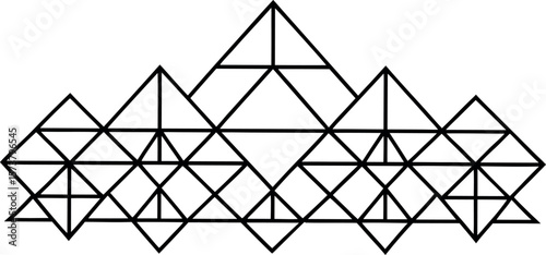 Geometric Line Art Minimalist Monochrome Shap Vector Illustration