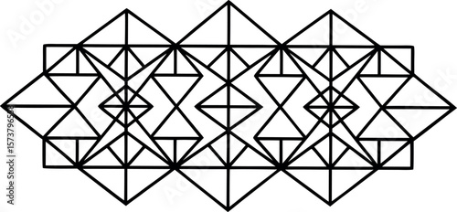 Geometric Line Art Minimalist Monochrome Shap Vector Illustration