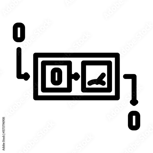 qubit measurement quantum computer line icon vector illustration