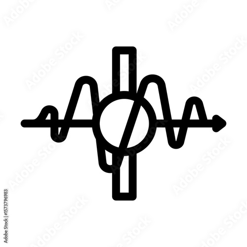 tunneling quantum computer line icon vector illustration