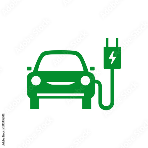 electric car is charging vector icon