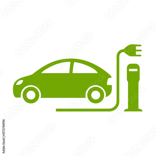 electric car is charging vector icon