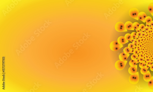 Abstract Floral Mandala Frame on Yellow Gradient Background – Decorative Border Design