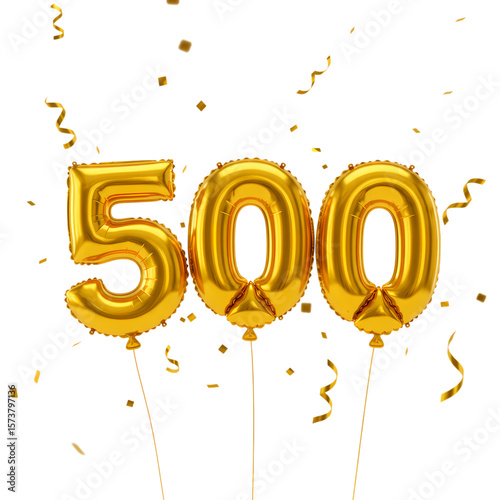 500 Followers Milestone: Gold Balloons & Confetti Celebration