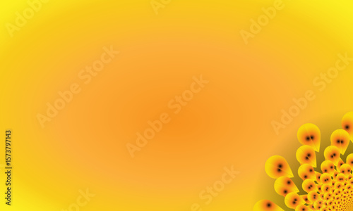 Yellow Spiral Mandala Ornament on Bright Gradient Background – Abstract Floral Corner Design