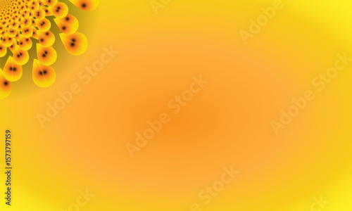Yellow Spiral Mandala Ornament on Bright Gradient Background – Abstract Floral Corner Design