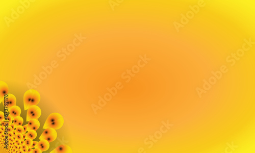 Yellow Spiral Mandala Ornament on Bright Gradient Background – Abstract Floral Corner Design