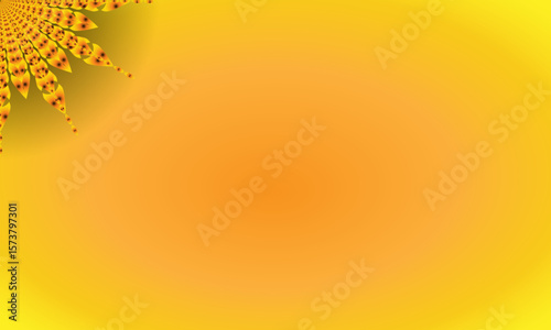 Yellow Spiral Mandala Ornament on Bright Gradient Background – Abstract Floral Corner Design