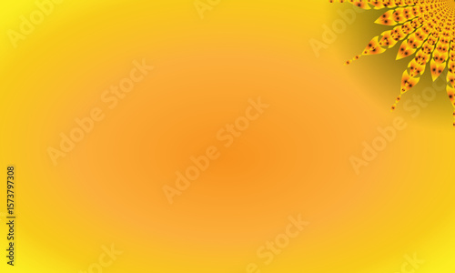 Yellow Spiral Mandala Ornament on Bright Gradient Background – Abstract Floral Corner Design