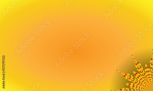 Yellow Spiral Mandala Ornament on Bright Gradient Background – Abstract Floral Corner Design
