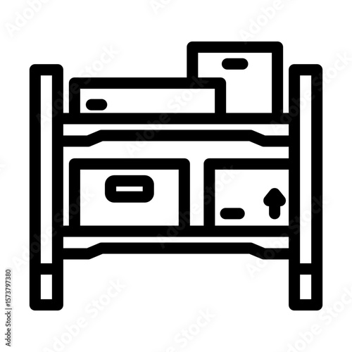 built storage line icon vector illustration
