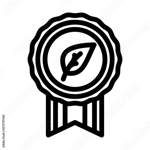 eco certified line icon vector illustration