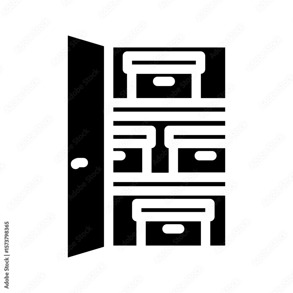 built storage glyph icon vector illustration built storage glyph icon vector illustration