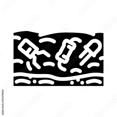 toxic metals e waste affecting urban environments glyph icon vector illustration