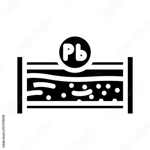 high levels lead citys drinking water due old pipes glyph icon vector illustration