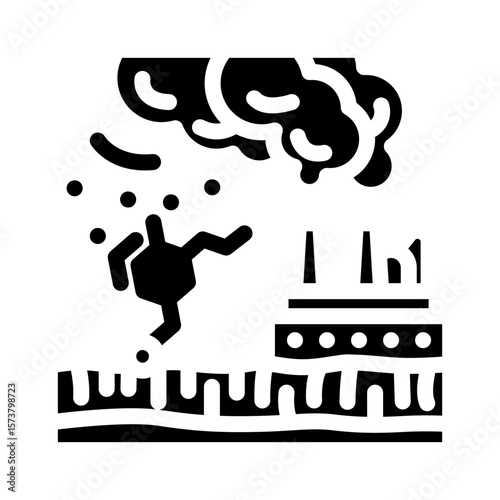contaminated food crops region high industrial pollution glyph icon vector illustration