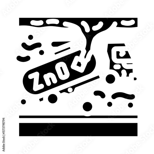 overturned truck leaking zinc oxide local stream glyph icon vector illustration