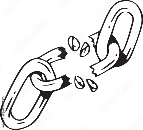 Print Broken Chain Link Outline
