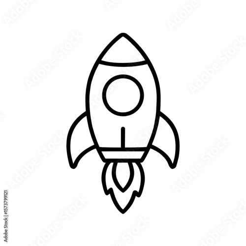 Rocket toy icon in outline style